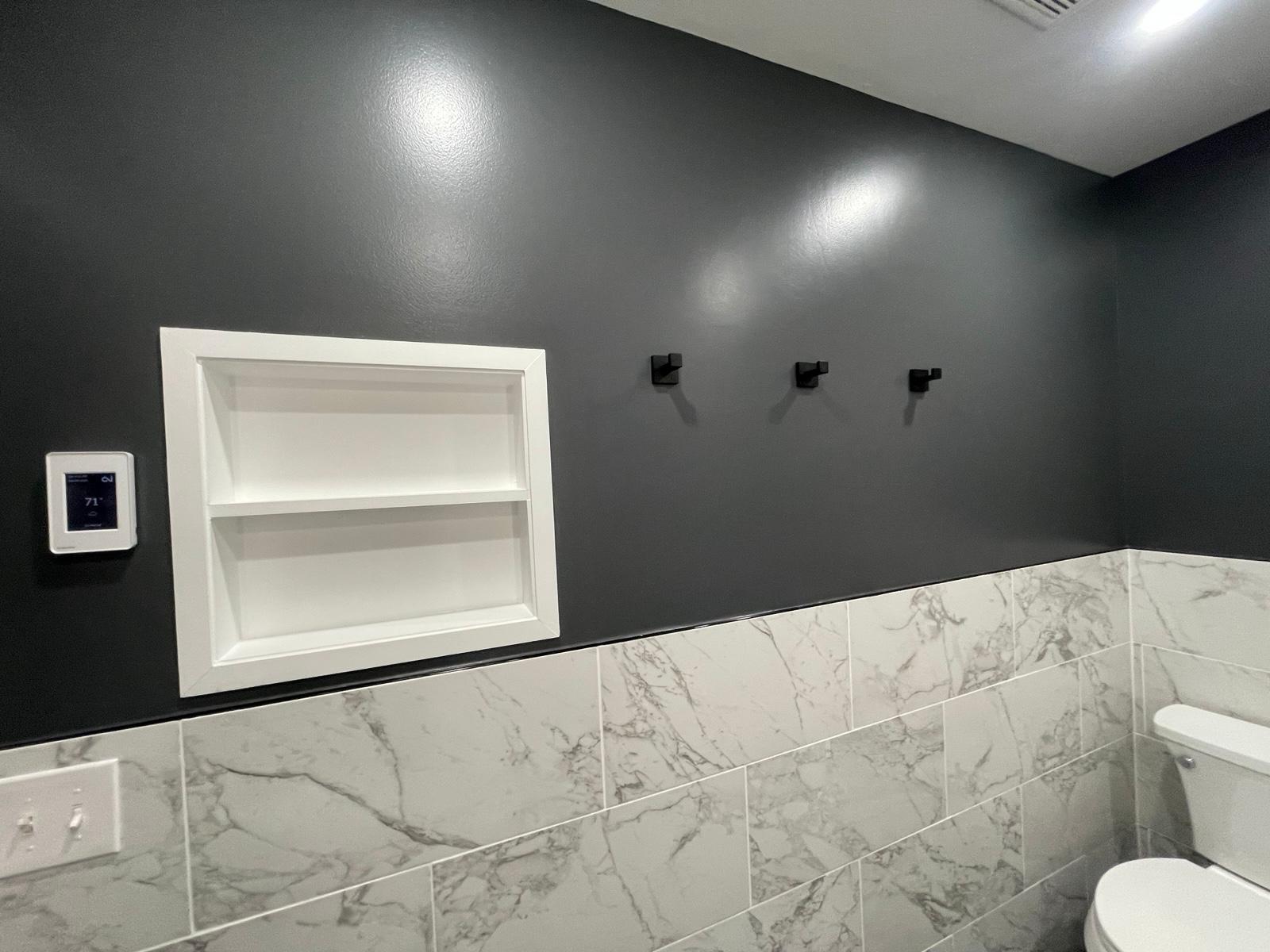 Dark painted interior wall