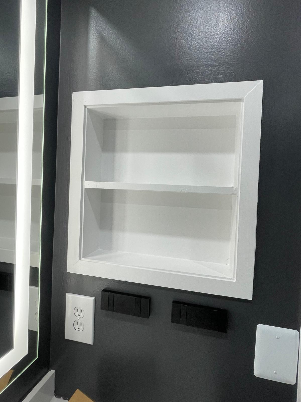 Painted wall and light trim detail