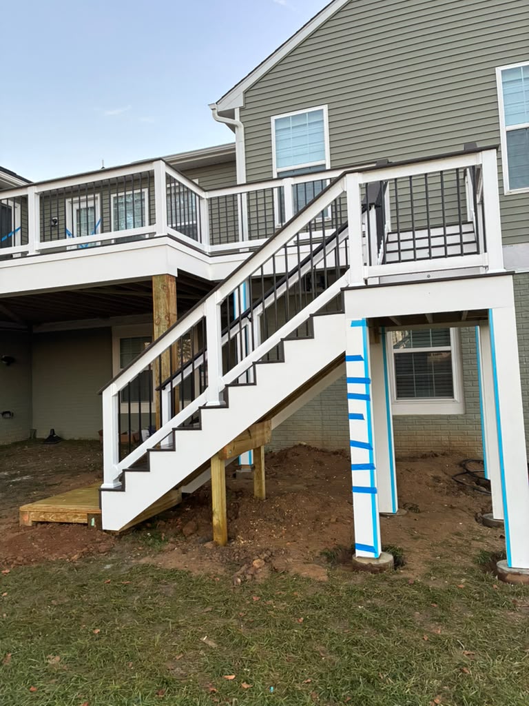 Outdoor deck and railing detail